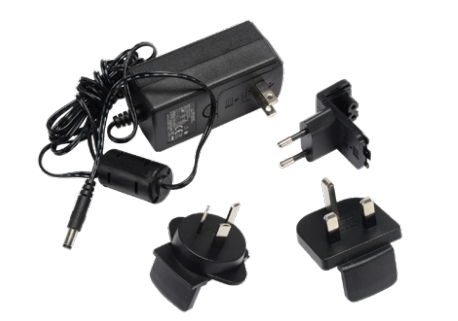 Spectralink EQD87200 universal power supply with black adapters, coiled cord, AU plug