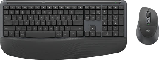 Black logitech 920-014020 wireless keyboard and mouse set with ergonomic design and bluetooth connectivity