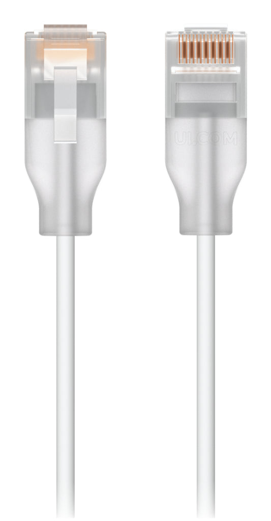 Ubiquiti UACC-CABLE-PATCH-EL-3M-W | 3M-W Translucent White Cat6 Networking Cable, 3m, UTP, 250MHz