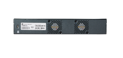 Rear of Cambium cnMatrix TX2012R-P black metal rack with Cordiant Networks label