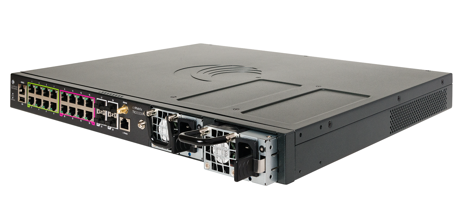 Cambium cnMatrixTX 2020R-P switch with 24x 1GbE PoE ports