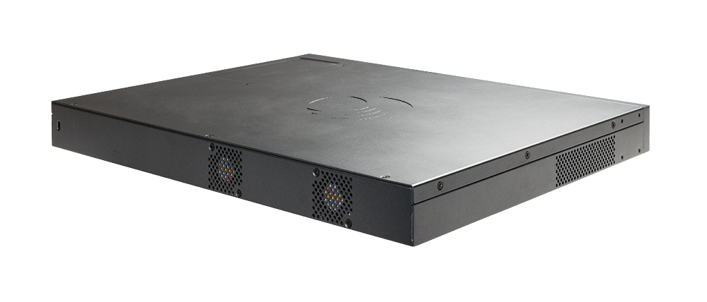 Cambium Networks cnMatrix TX2028RF-P black metal server rack with side vents and center logo