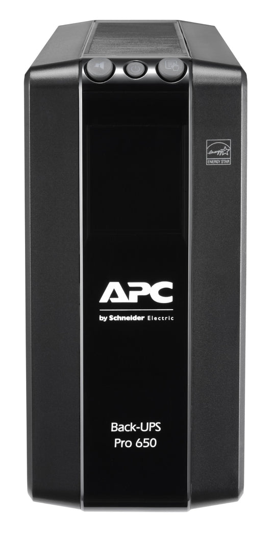 APC BR650MI | APC Back-UPS Pro 650VA/390W Tower UPS, 230V, 6x IEC C13 Outlets, AVR, LCD Display, User Replaceable Battery