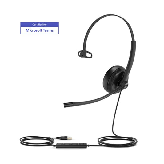 Yealink UH34-SE-M-MS | Microsoft Certified Teams USB Wired Headset, Mono, USB-A, 3.5mm Jack,...