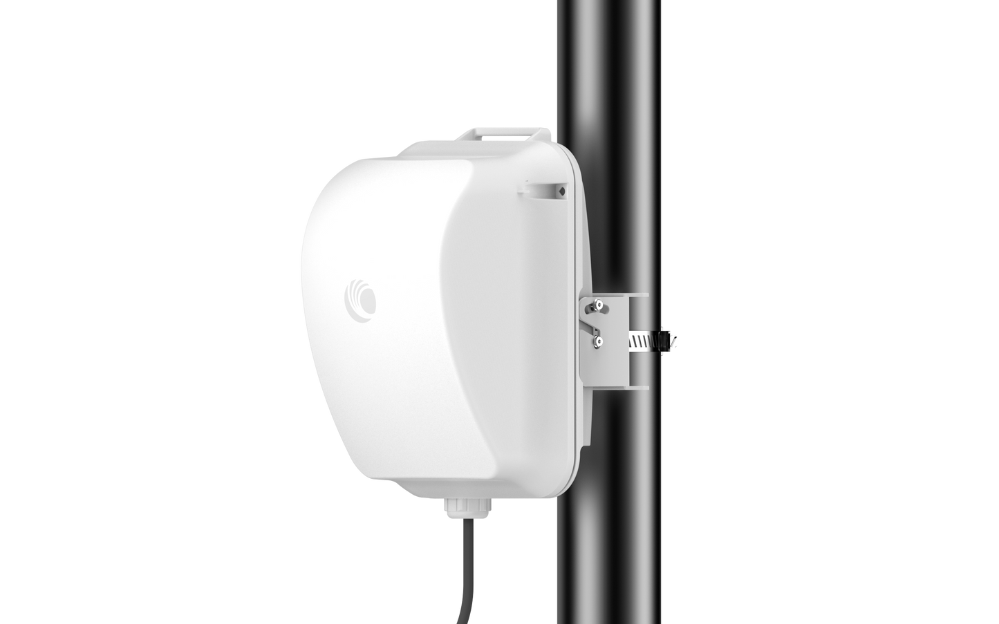 Cambium cnWave 60GHz V2000 client node white rectangular pole-mounted access point