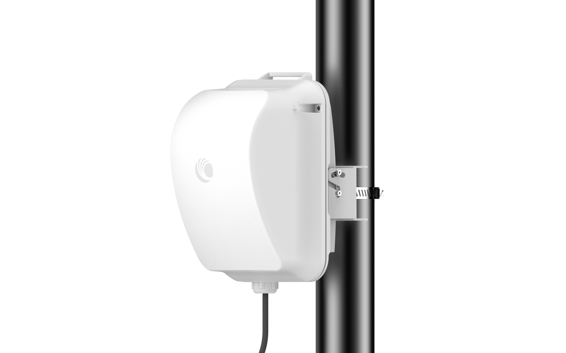 Cambium cnWave 60GHz V2000 client node white rectangular pole-mounted access point