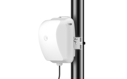 Cambium cnWave 60GHz V2000 client node white rectangular pole-mounted access point