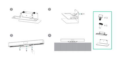 Yealink VB-TABLETOPMOUNT-02 adjustable tabletop stand with sleek metallic finish