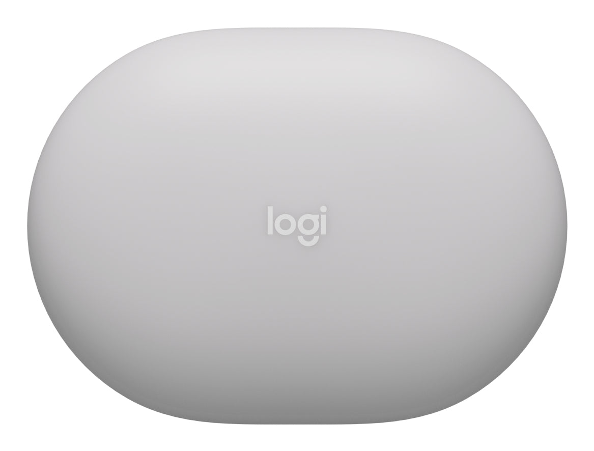 White matte Logitech 950-000111 earbuds charging case