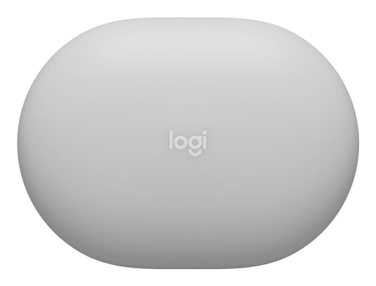 White matte Logitech 950-000111 earbuds charging case