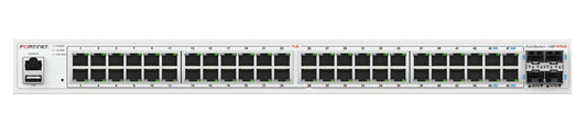 Fortinet FS-148F-FPOE | 48x GE PoE, 4x SFP+ Uplinks, 740W PoE Budget, Layer 2+ Switch