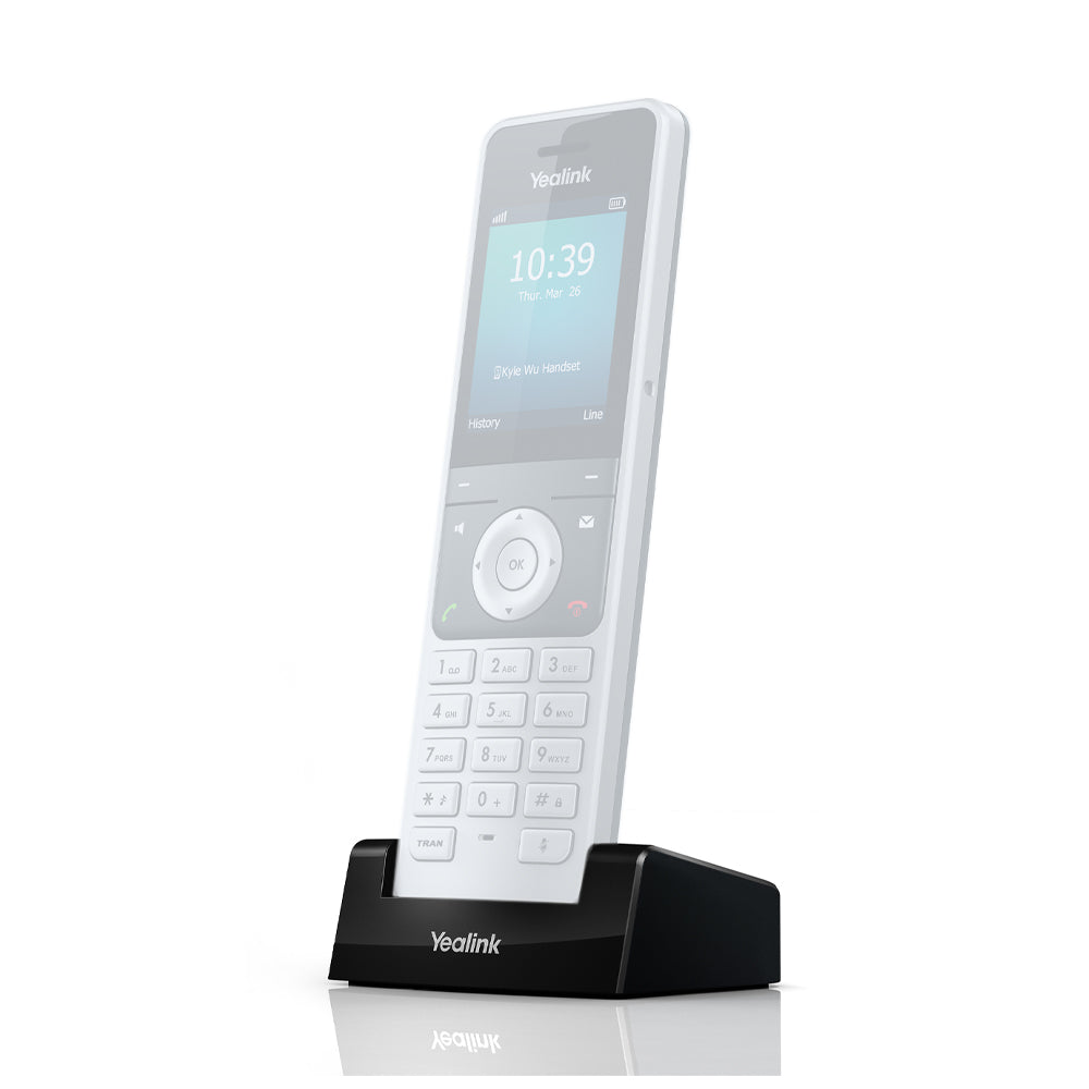 Yealink CCD-W56H W56H white wireless phone on black USB charger cradle