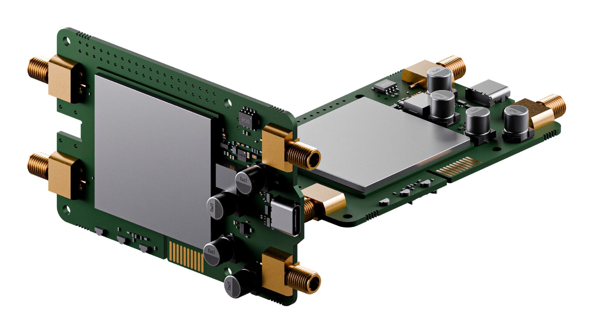 Teltonika EDB021 4G LTE Raspberry Pi HAT with green circuit board, gold connectors, silver components