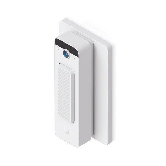 Ubiquiti Doorbell Lite white rectangular smart doorbell with black camera top