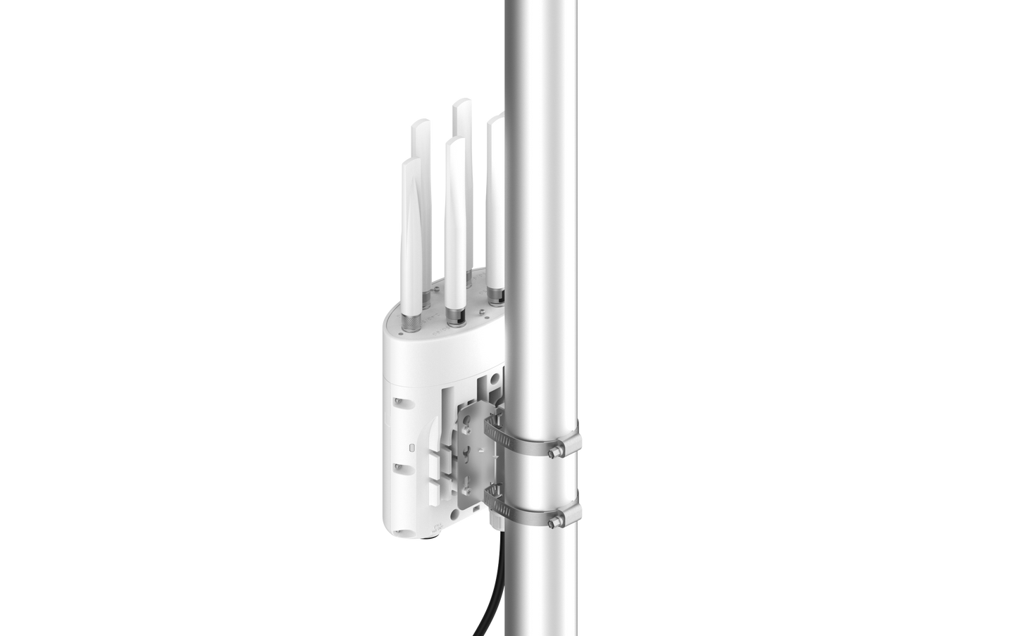 Cambium Networks XE3-4T white outdoor WiFi 6E AP with 4 antennas on pole