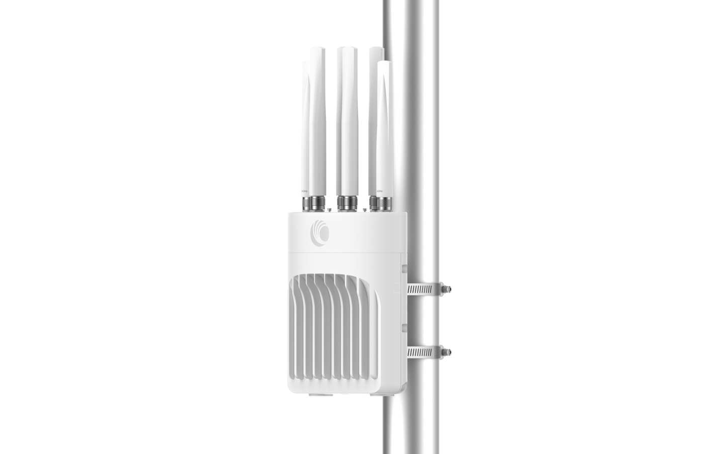 Cambium XE3-4T outdoor WiFi 6E AP with antennas on pole