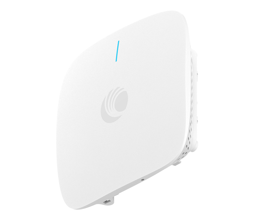 Cambium Networks XV2-21X WiFi 6 AP with white design and blue light