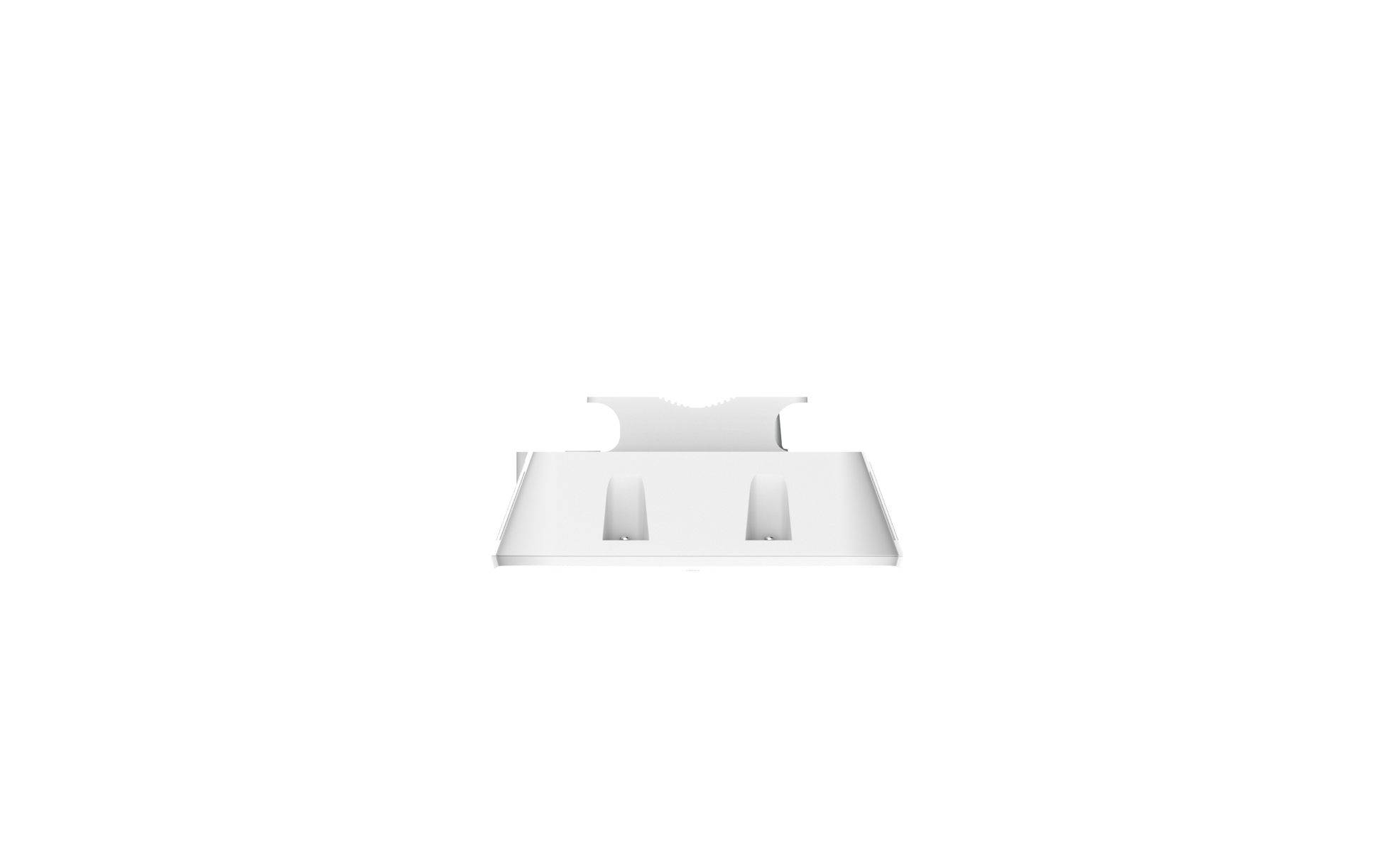 White plastic dual sink minimalist bathroom vanity
