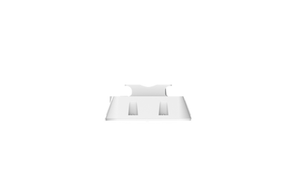White plastic dual sink minimalist bathroom vanity