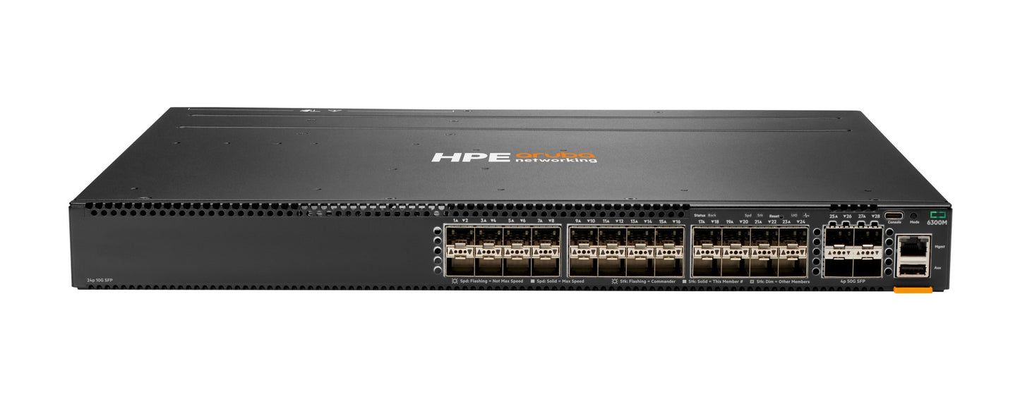 Aruba JL658A | CX 6300M 24 SFP+ Ports, 4 SFP56 Uplinks, L3 Managed Switch