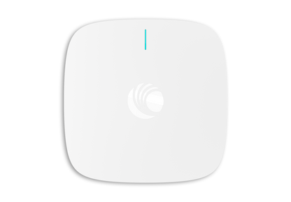 Cambium Networks X7-35X white square Wi-Fi 7 router with teal line