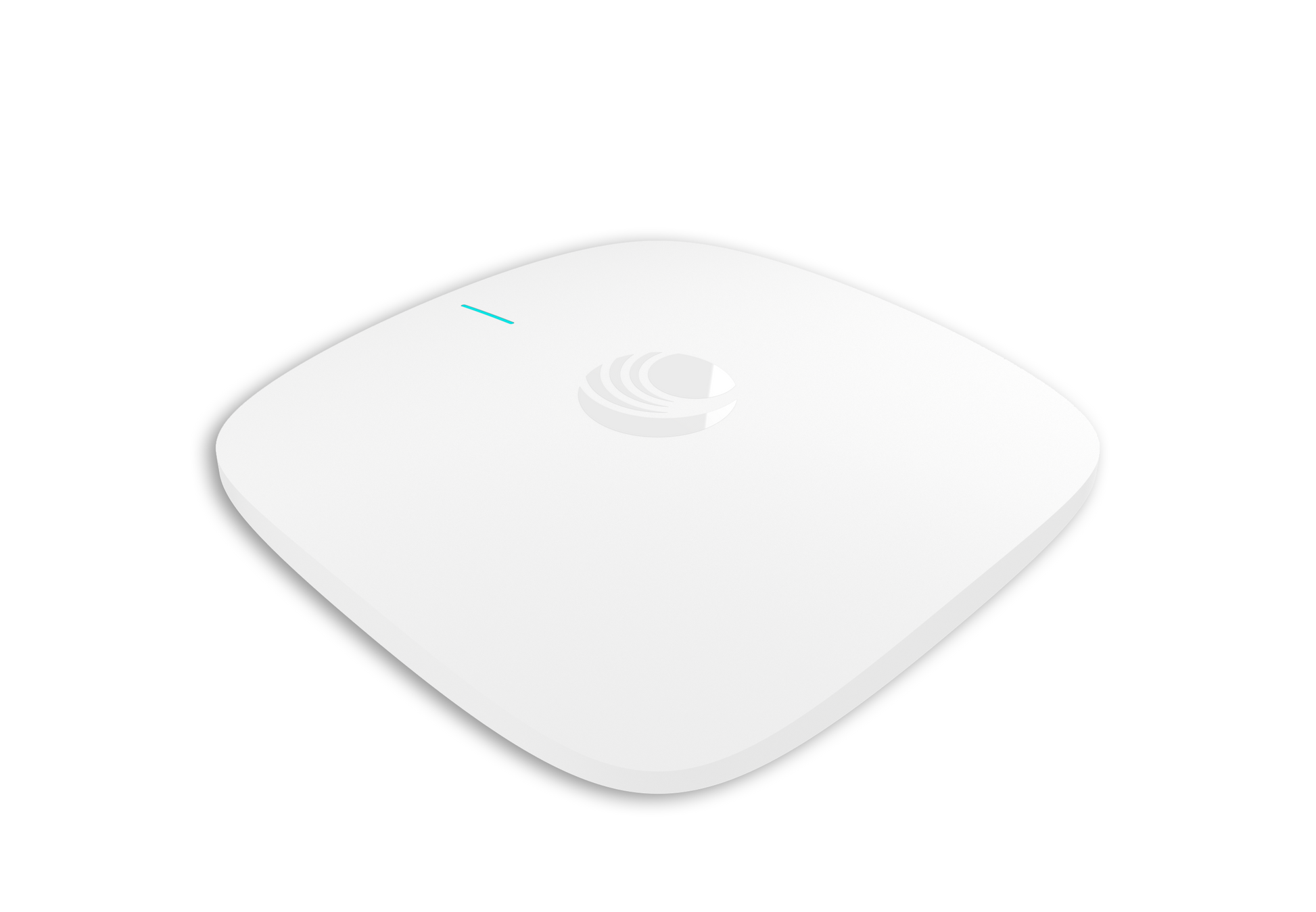 Cambium Networks X7-35X white square Wi-Fi 7 router with teal light
