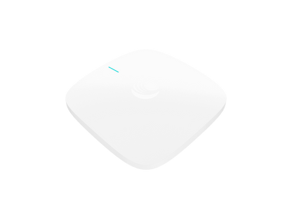 Cambium Networks X7-55X white square Wi-Fi 7 AP with teal light