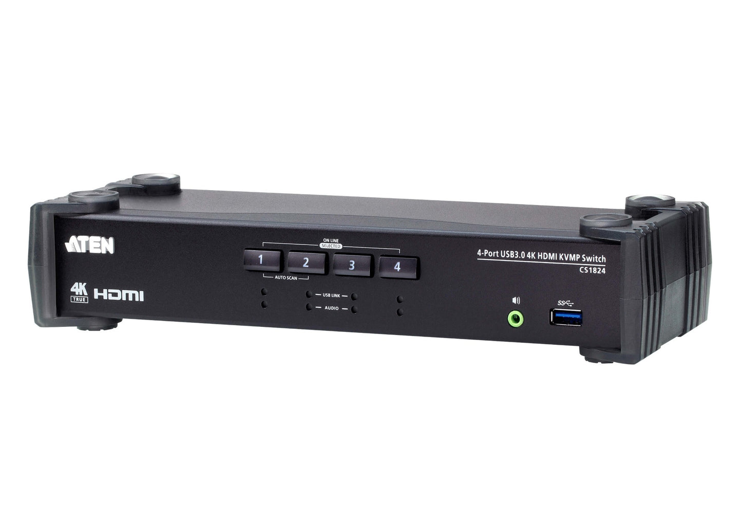 ATEN CS1824-AT-U | CS1824 4-Port 4K HDMI USB 3.0 KVMP Switch, Audio Mixer, Cables Included