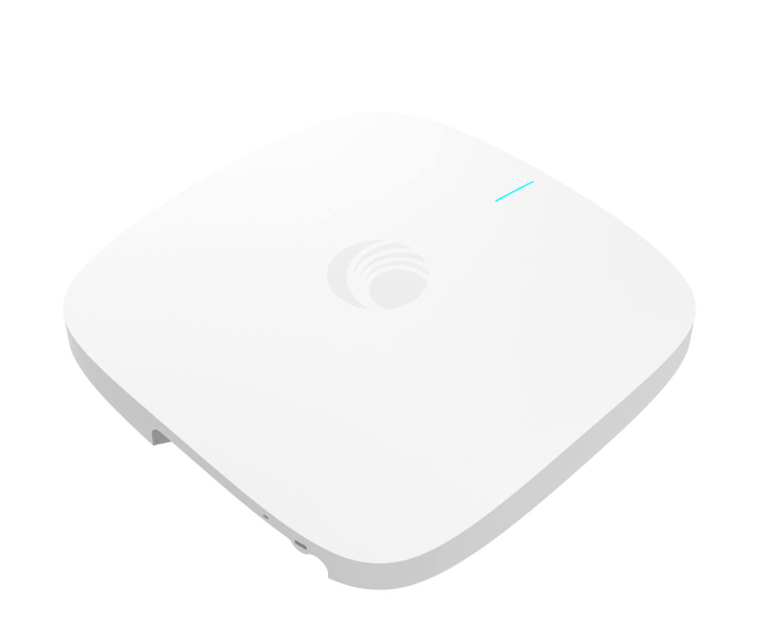Cambium Networks XE5-8 Series white square WiFi 6E AP with blue light