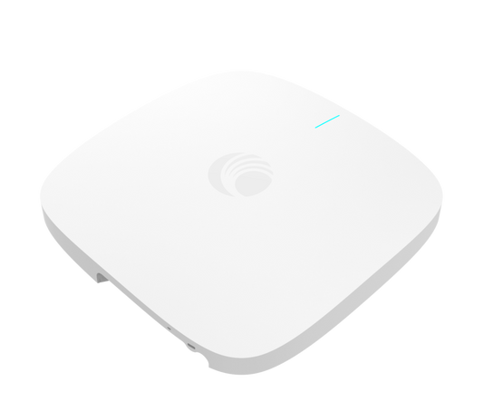 Cambium Networks XE5-8 Series white square WiFi 6E AP with blue light