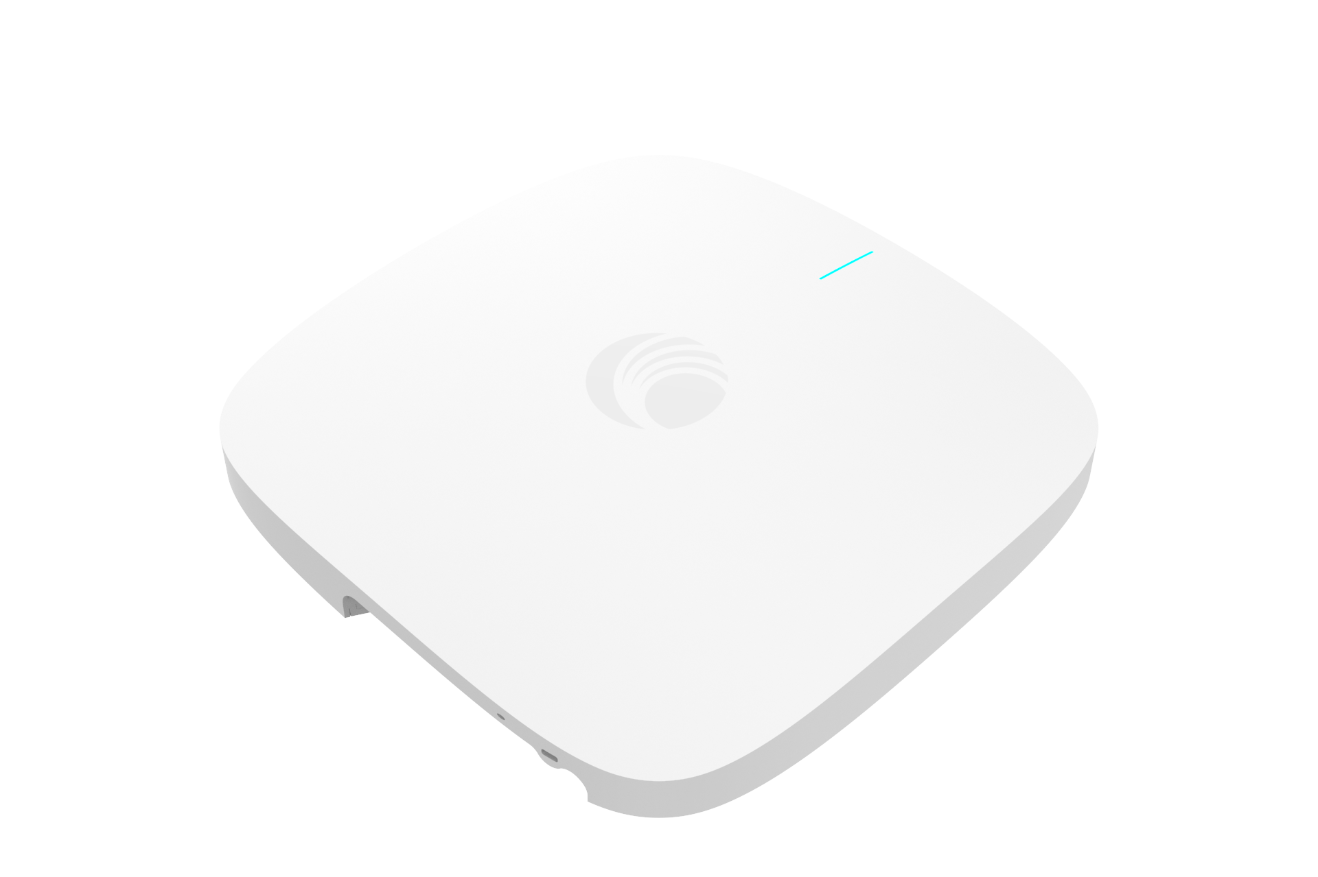 Cambium Networks XE5-8 white square WiFi 6E AP with blue light