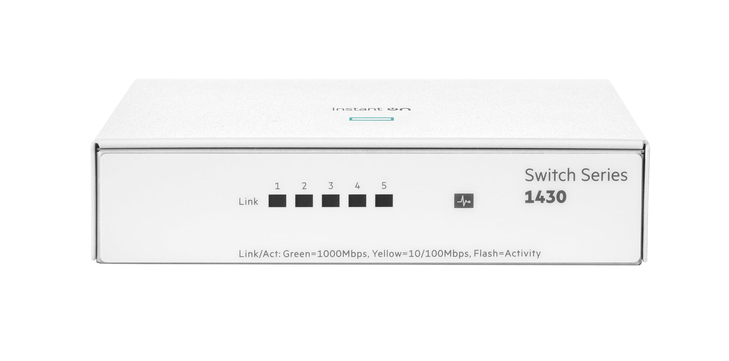 Aruba Instant On R8R44A | Instant On 1430 5G Unmanaged Switch, 5 Gigabit Ports