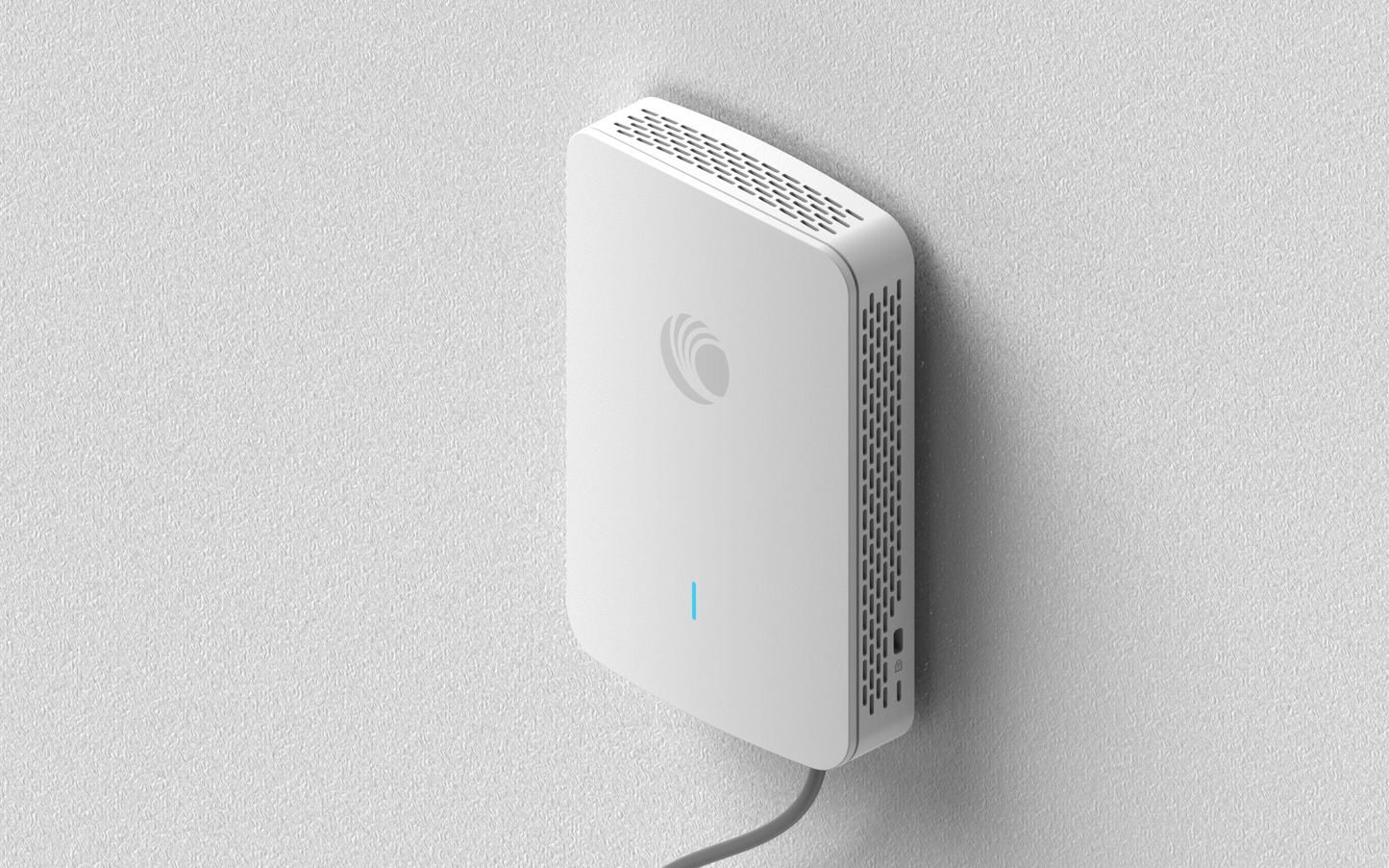 Cambium Networks XV2-22H Wi-Fi 6 white wall-mount router with blue light