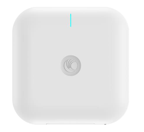 Cambium XV3-8 WiFi 6 AP white square wireless access point with Netgear logo