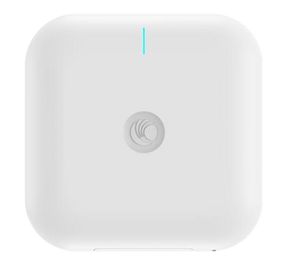 Cambium XV3-8 WiFi 6 AP white square wireless access point with Netgear logo