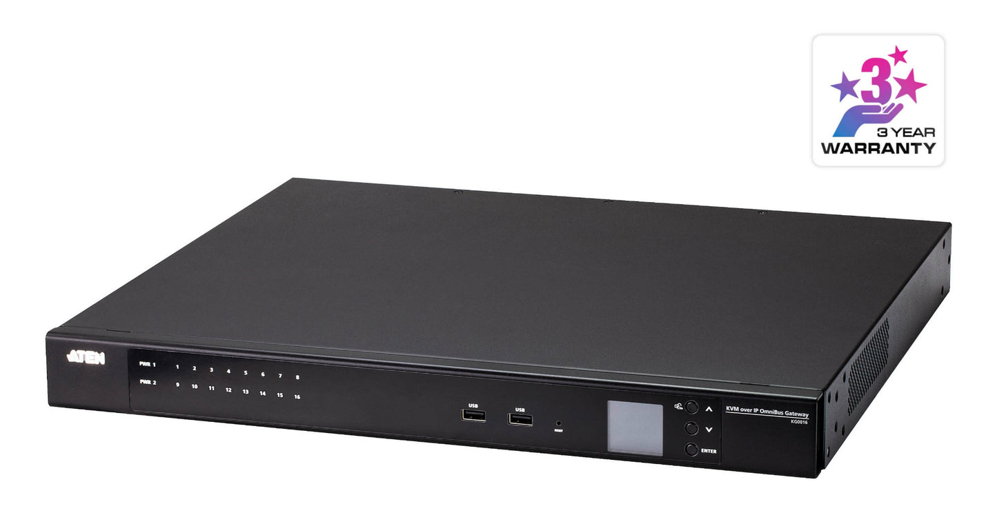ATEN KG0016-AX-U | KG0016 OmniBus KVM over IP Switch, 16 x KVM Ports, Rack-mount