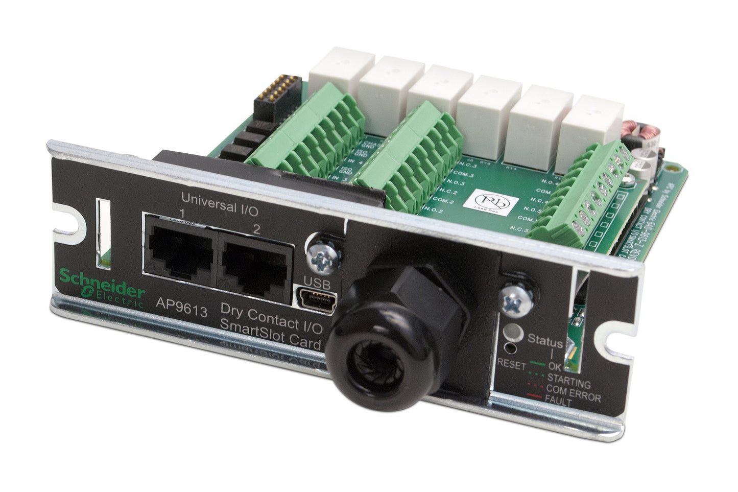 APC AP9613 | Dry Contact I/O Card for UPS Management, Monitor External Sensors, Output Relays, Input Contacts