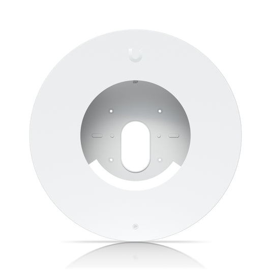 White Ubiquiti G6 Dome flush mount plate with screw holes