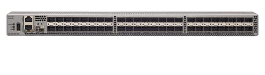 Gray cisco isr 4900 series network switch with multiple ports and ventilation slots in hpe r0p14a sn6620c 48-port fibre channel switch