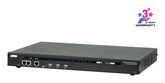 ATEN SN0116CO-AXA-U | SN0116CO Serial Console Server, 16 x RJ-45, Dual AC, Over-IP