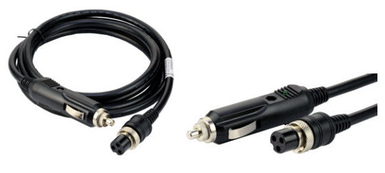 Black coiled cigarette lighter power adapter cable with two male and female connectors for honeywell ct4x cn80 dock