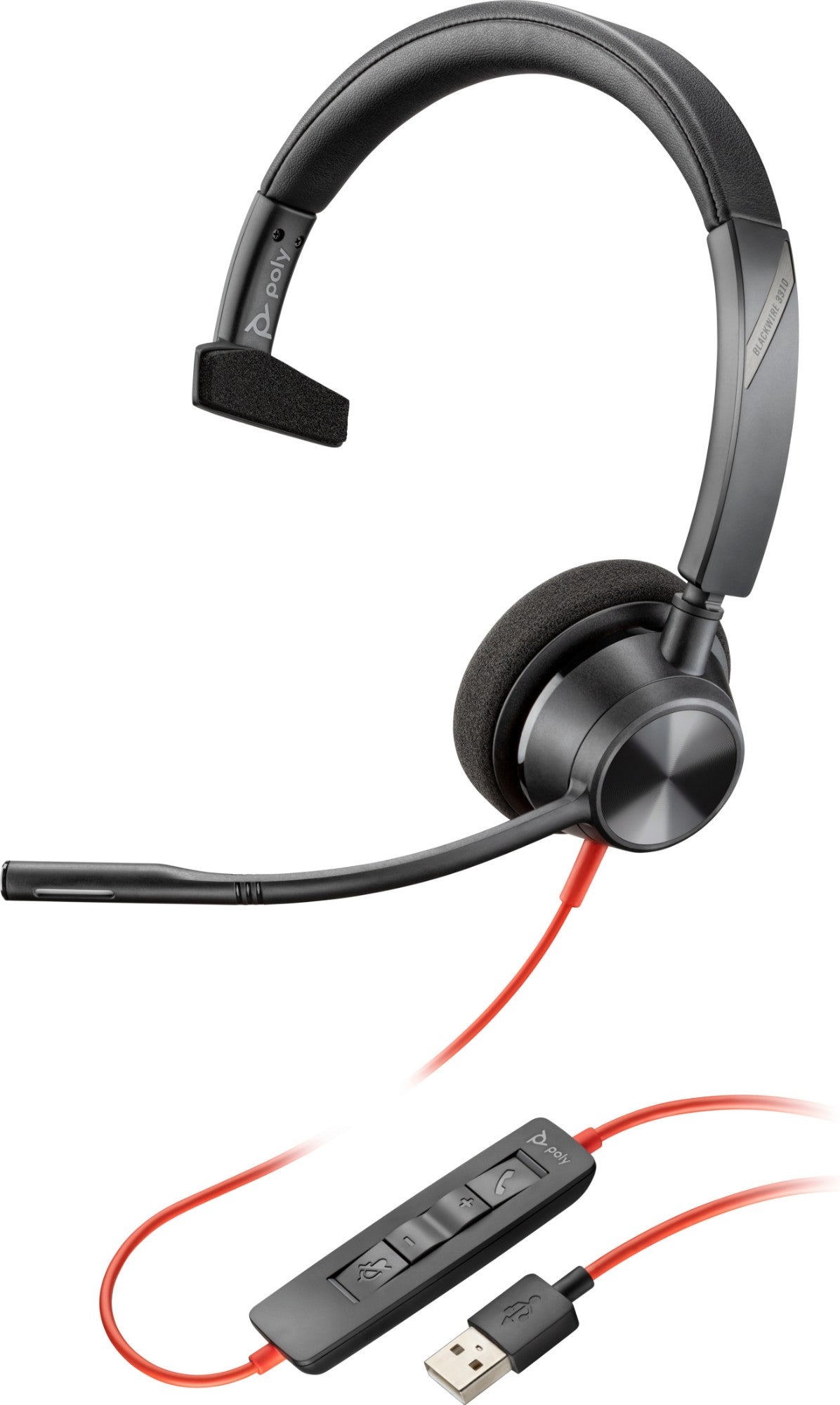 Poly Blackwire C5210 USB-C Headset +Inline Cable (Bulk), 0 in Poly Blackwire C5210 USB-C Headset +Inline Cable (Bulk), 0 in