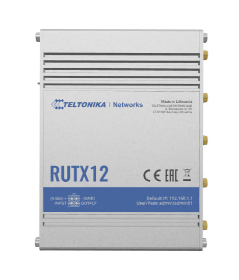 Teltonika RUTX12 | RUTX12 Dual-band 4G Router, Gigabit Ethernet, AU Plug
