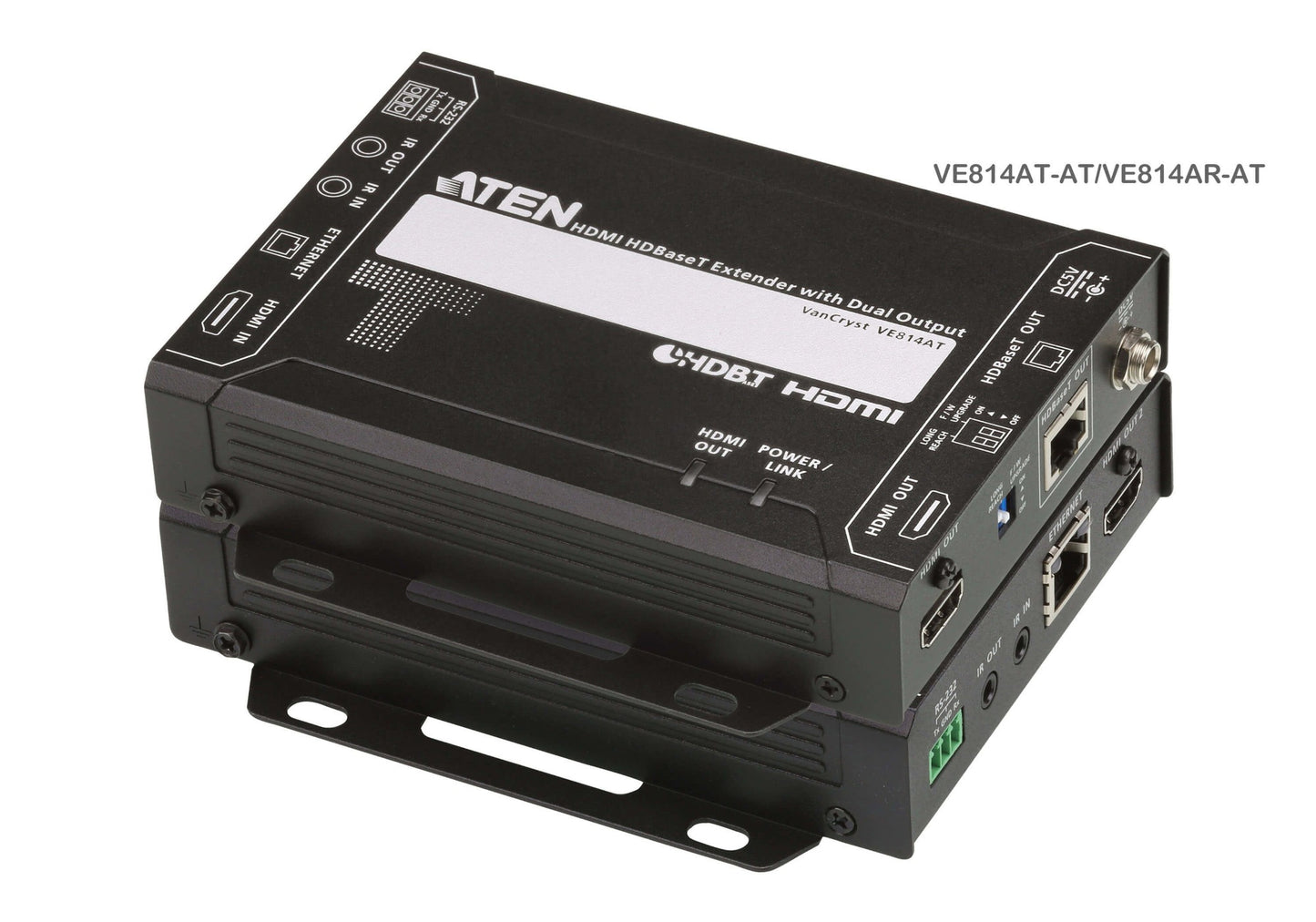 ATEN VE814A-ATA-U | VE814A HDBaseT HDMI Extender Kit, 2 x 4K HDMI Out, IR/RS€‘232, PoH