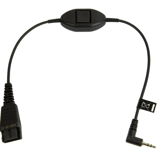 Jabra 8800-00-55 | 0.3m QD to 2.5mm Audio Cable with Push-to-Talk, Black
