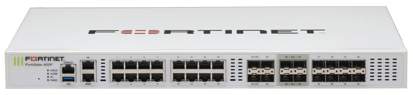 Fortinet FG-400F | 70 Gbps, 18x GE RJ45, 8x 10GE SFP+, SPU NP7, CP9, Dual AC