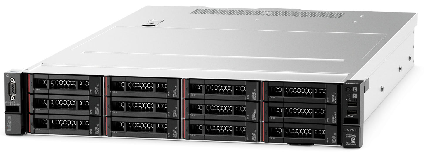 Lenovo 7X04A07JAU | ThinkSystem SR550, 2U Rack Server, Xeon Silver, 16GB DDR4, 750W