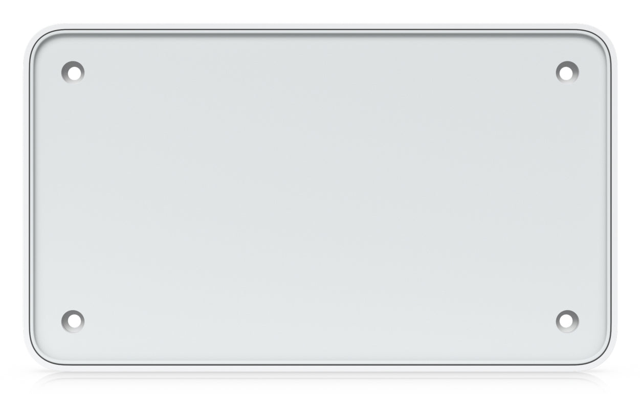 Ubiquiti UACC-FM-23CM 23cm white license plate with rounded corners and mounting holes