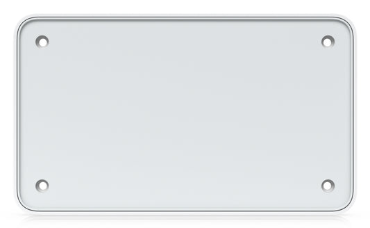 Ubiquiti UACC-FM-23CM 23cm white license plate with rounded corners and mounting holes