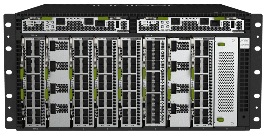 Juniper ACX7509-BASE | ACX7509 Series 8 Slot Chassis, 1 Routing Engine, 1 FEB, 2 Power Supplies, 2 Fan Trays